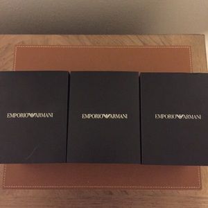 Lot of 3 Emporio Armani watch boxes w/ warrantee